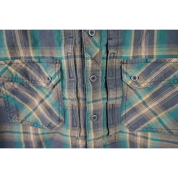 Flannel Shirt 5.11 Tactical Men's Large Green Brown #494 - Picture 6 of 6